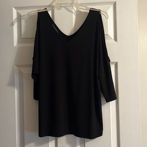 Black cold shoulder top
